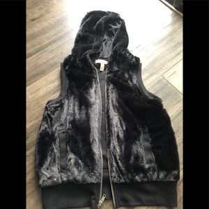 Faux fur black vest